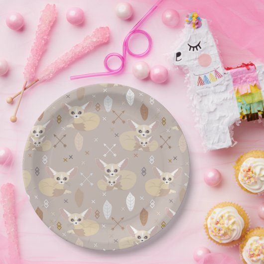 Fennec Foxes Pfeile und Federn Pappteller (Party)