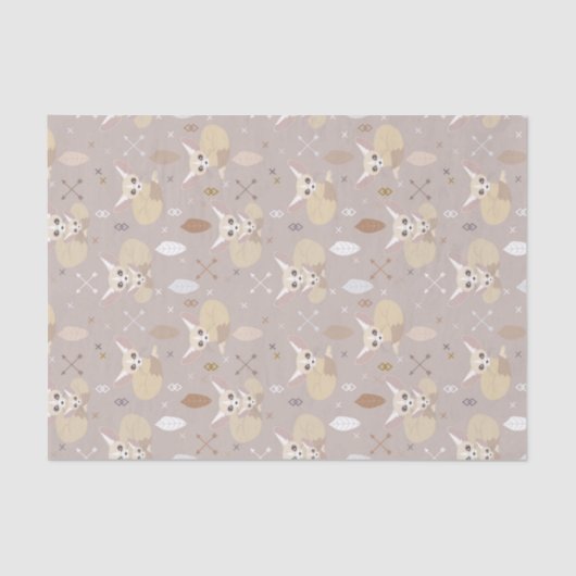 Fennec Foxes Pfeile und Federn Seidenpapier (Vorderseite)