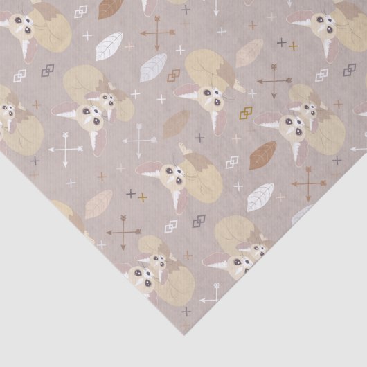 Fennec Foxes Pfeile und Federn Seidenpapier (Ausschnitt)