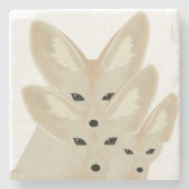 Fennec Foxes Stone Untersetzer (Vorderseite)