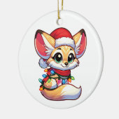 Fennec Frohe Weihnachts-Wintertiere Niedlich Fenne Keramik Ornament (Links)