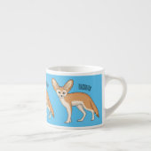 Fennec-Fuchs Cartoon-Illustration Espressotasse (Rechts)