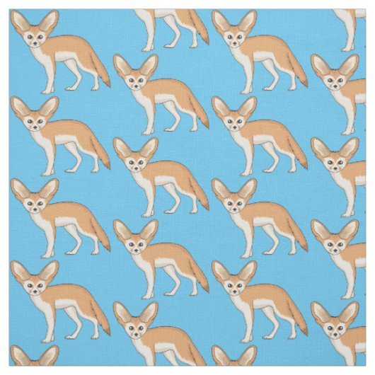 Fennec-Fuchs Cartoon-Illustration Stoff (Muster)