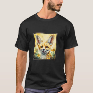 Fennec-Fuchs-Garten-Blumen-Malerei-Haustier-Mama-P T-Shirt