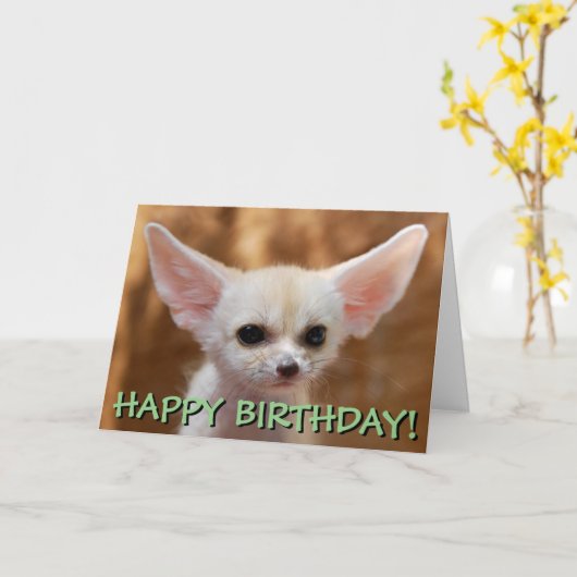 Fennec Fuchs kundengebundene Karte (Gelbe Blume)