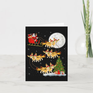 Fennec Fuchs Weihnachtsmann Schlitten Fliegend Lus Karte