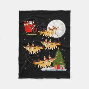 Fennec Fuchs Weihnachtsmann Schlitten Fliegender L Fleecedecke