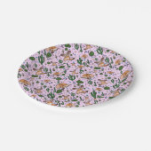 Fennec-Füchse in rosa Pappteller (Schrägansicht)