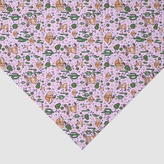 Fennec-Füchse in rosa Seidenpapier (Ausschnitt)