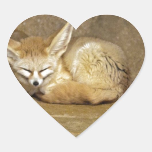 Fennec Herz-Aufkleber (Vorderseite)