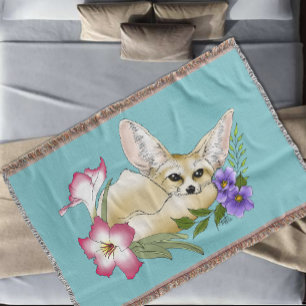 Fennek Fuchs Rosa Lila Blumen Süß Blau Botanisch Decke