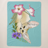 Fennek Fuchs Rosa Lila Blumen Süß Blau Botanisch Sherpadecke (Vorderseite)