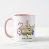 Fennek Fuchs Rosa Lila Blumen Süß Blau Botanisch Tasse (Links)