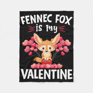 Fennekfuchs ist mein Valentinstag Frohen Valentins Fleecedecke