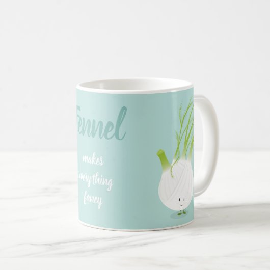 Fennel macht alles Extravagante, weiße Niedliche L Kaffeetasse (VorderseiteRechts)