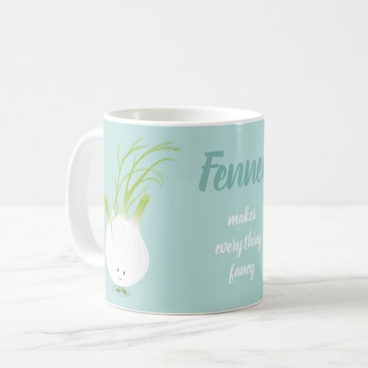 Fennel macht alles Extravagante, weiße Niedliche L Kaffeetasse (Vorderseite Links)