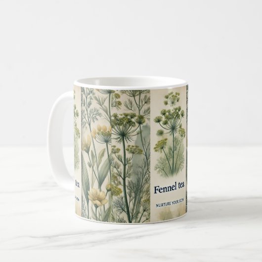 Fennel Tea Design AI art Kaffeetasse (Vorderseite Links)