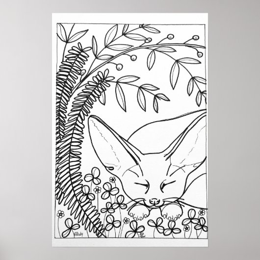 Fennic Fox 16" x24" Farbplakat Poster (Vorne)