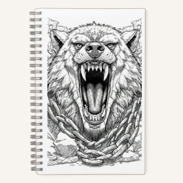Fenrir Bound Wolf Norse Mythology Sketch Art Noteb Notizblock