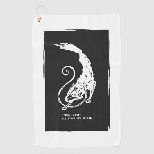 Fenrir Fenris ist ein freier Hund, der die Mytholo Golfhandtuch (Vorderseite)