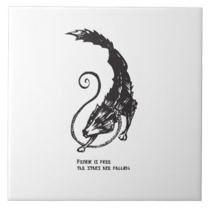 Fenrir Fenris ist freier Hund Wikinger nordische M Fliese