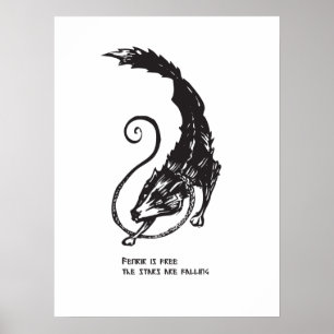 Fenrir Fenris ist freier Hund Wikinger nordische M Poster