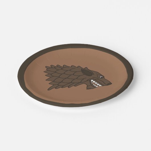 Fenrir/Fenriswolf Pappteller (Schrägansicht)