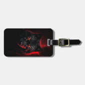 Fenrir - Schwarzer Wolf mit roten Augen Gepäckanhänger (Vorderseite horizontal)