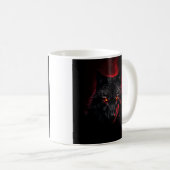 Fenrir - Schwarzer Wolf mit roten Augen Kaffeetasse (VorderseiteRechts)