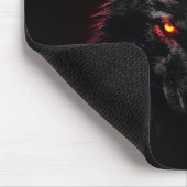 Fenrir - Schwarzer Wolf mit roten Augen Mousepad (Ecke)