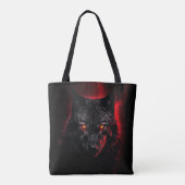 Fenrir - Schwarzer Wolf mit roten Augen Tasche (Rückseite)