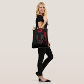 Fenrir - Schwarzer Wolf mit roten Augen Tasche (Am Model)