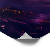 Fenrir Wolf Dark Neon Gothic Cyberpunk Gold Poster (Ecke)