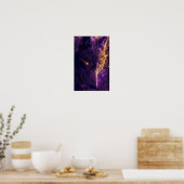 Fenrir Wolf Dark Neon Gothic Cyberpunk Gold Poster (Küche)