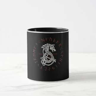 Fenrir Wolf von Odin Keltische Norse Runen gestres Tasse