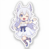 Fenrys Chibi-Stil-Fanart Aufkleber (Vorderseite)