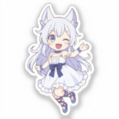 Fenrys Chibi Style Fanart Aufkleber (Vorderseite)