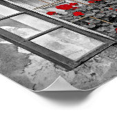 Fenster-477937 Blume Schwarz-Weiß Poster (Ecke)