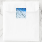 Fenster abgebrochen quadratischer aufkleber (Tasche)