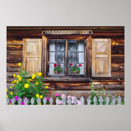 Fenster "Alte Hütte" Poster (Vorne)