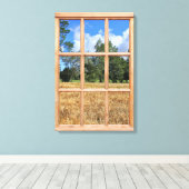 Fenster "Ansicht des Golden Barley Field 3D Effect Leinwanddruck (Insitu (Holzboden))