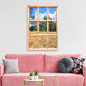 Fenster "Ansicht des Golden Barley Field 3D Effect Leinwanddruck (Insitu (Wohnzimmer))