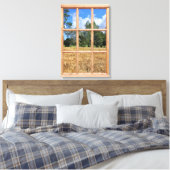 Fenster "Ansicht des Golden Barley Field 3D Effect Leinwanddruck (Insitu (Schlafzimmer))