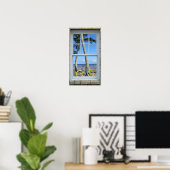 Fenster Ansicht Fahrradbahn Poster (Heimbüro)