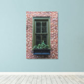 Fenster auf Brick Leinwanddruck (Insitu (Holzboden))
