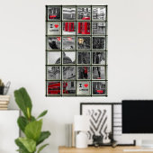 Fenster auf den Londoner Sehenswürdigkeiten Poster (Heimbüro)