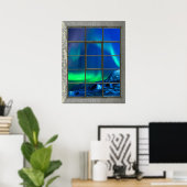 Fenster "Aurora Borealis Northern Lights Imitats" Poster (Heimbüro)
