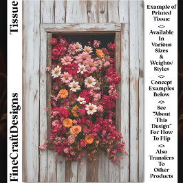 Fenster aus altem Holz mit Blume CL5 Decoupage Seidenpapier