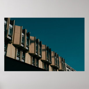 FENSTER AUS BROWN HOLZ OFFEN POSTER