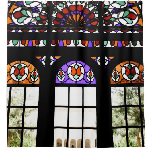 Fenster aus festem Glas Duschvorhang (Vorderseite)